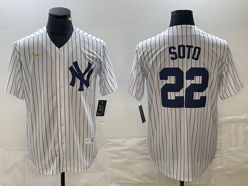 Men New York Yankees 22 Soto White Nike Game MLB Jersey style 1